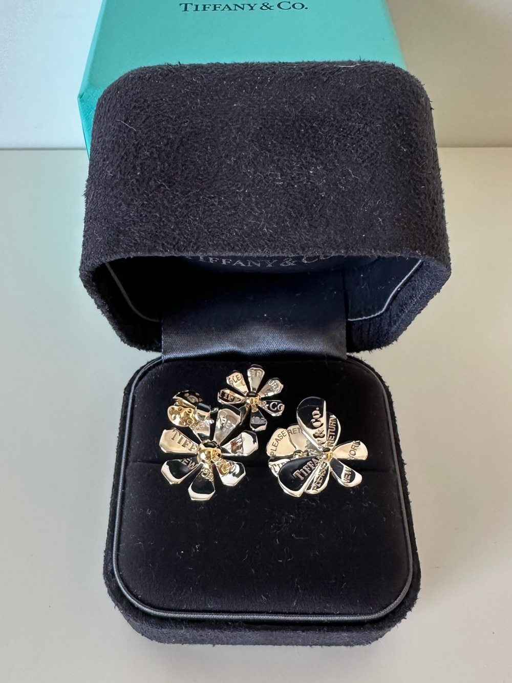 Tiffany & Co. Gold 18K Silver Love Bugs Cluster Ring Return to Tiffany US5 $1500